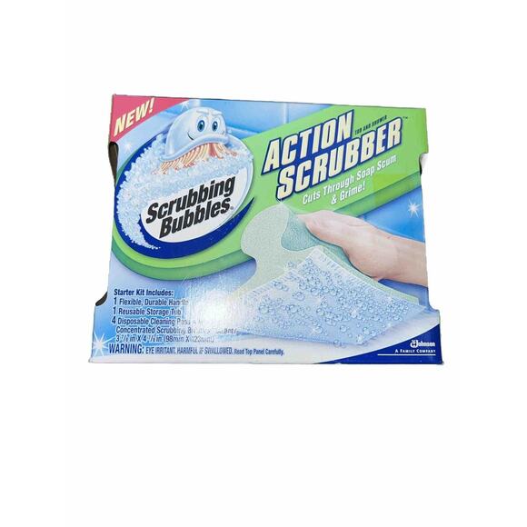 Scrubbing Bubbles Action Scrubber Tub & Shower Starter Kit 4 Pads Handle NOS NIB - Picture 1 of 5